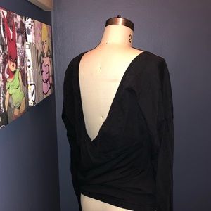 Lucy Open Back Criss-Cross Cotton Long Sleeve Tee